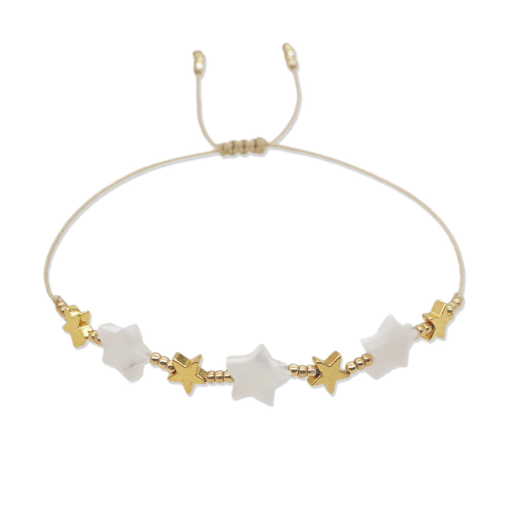 Wholesale Bohemian Seashell Daisy Glass Bracelet